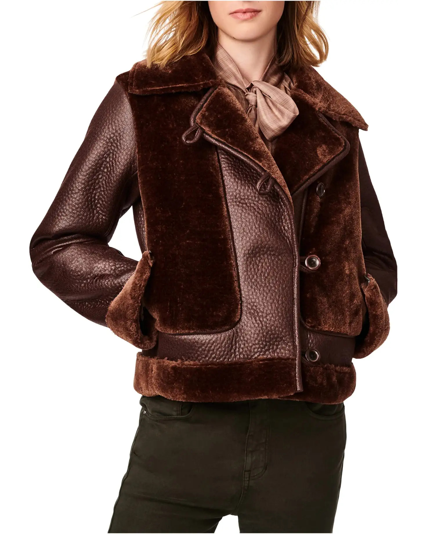 Bernardo Fashions Faux Shearling Aviator Jacket | Zappos