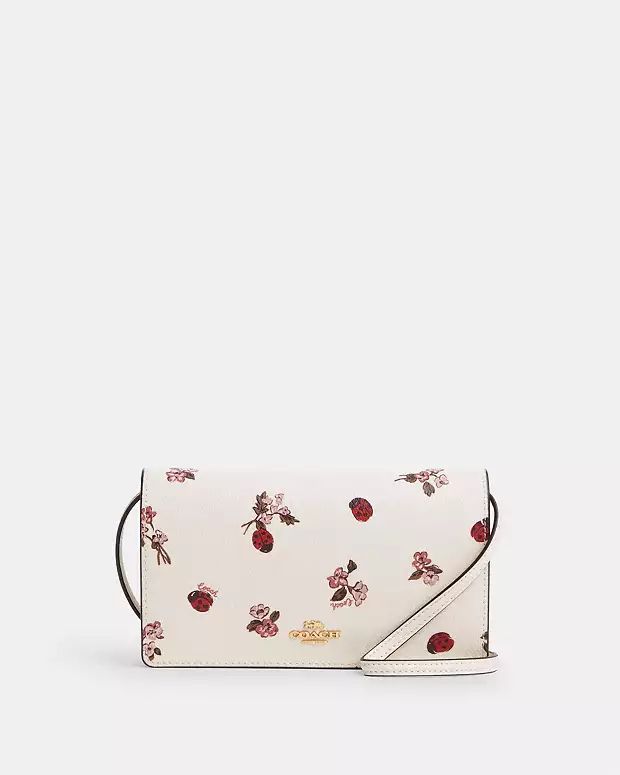 Anna Foldover Clutch Crossbody With Ladybug Floral Print | Coach Outlet