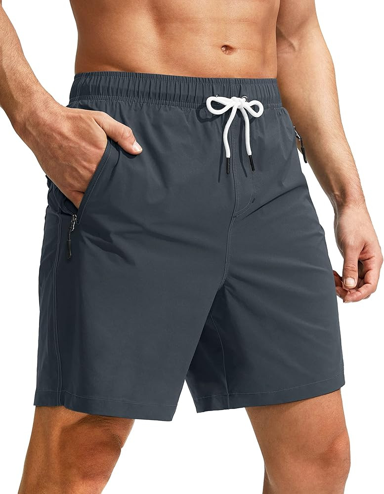 Viodia Men's Swim Trunks with Compression Liner Quick Dry Board Shorts Swimsuit Swimwear for Men ... | Amazon (US)