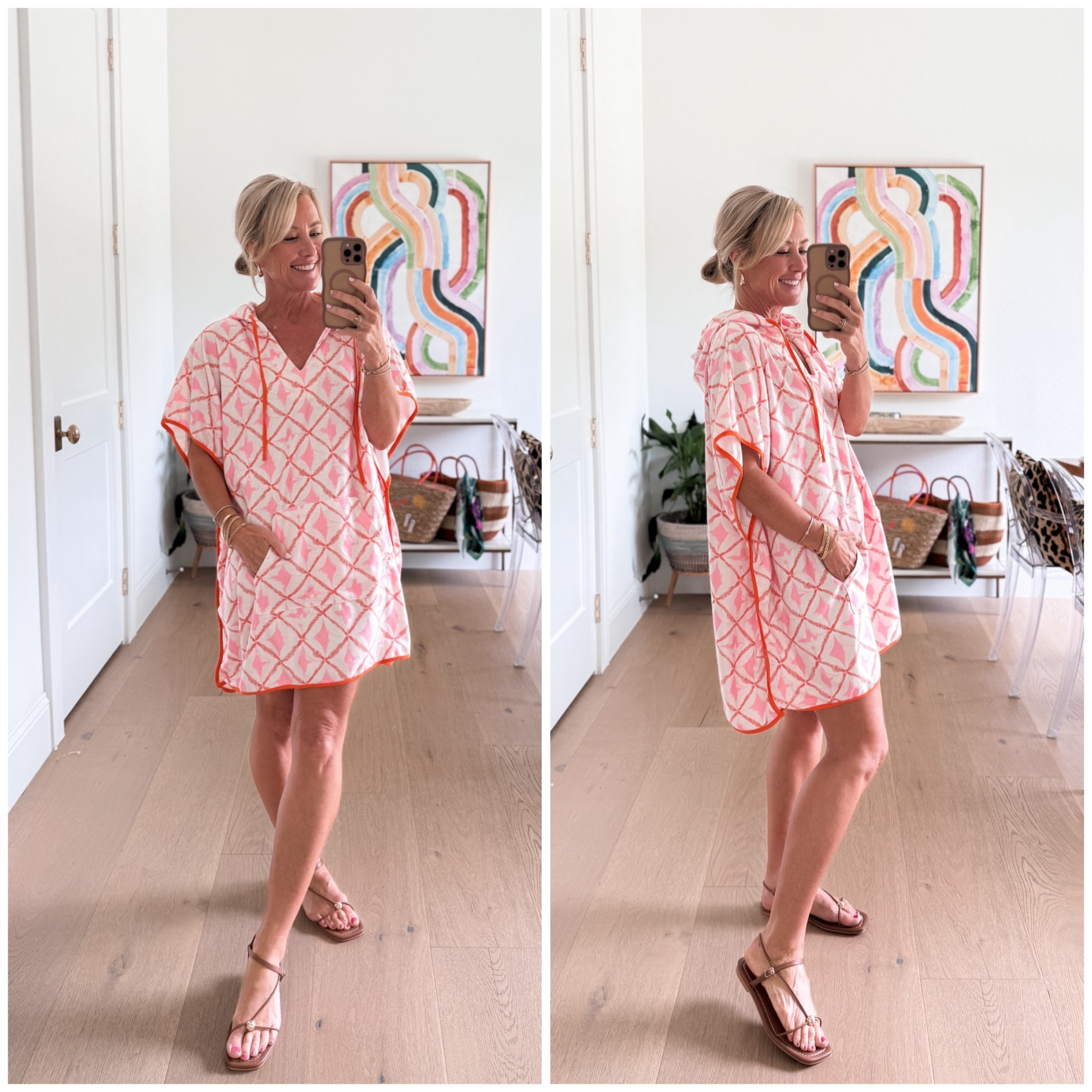 This coverup is the cutest and so fun in the pink & orange color combo!
Coverup: Small

#LTKootd #LTKOver40 #LTKSwim