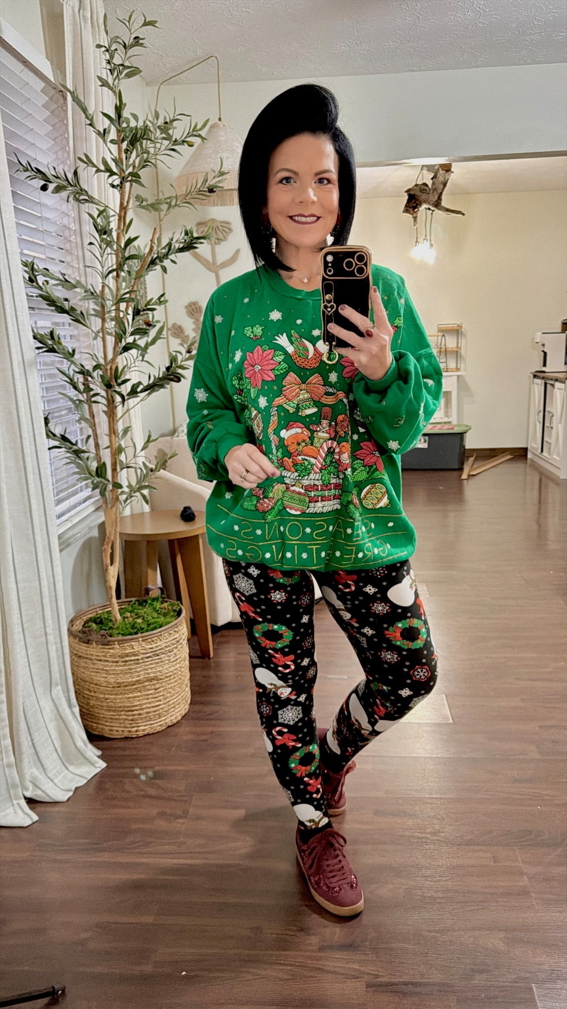 Christmas countdown! Tap the ♥️ to show some love 
Found this vintage Christmas sweatshirt at a thrift store years ago! 
Leggings are from Walmart also years ago 
And my shoes are also but already sold out 🎄🤪


#LTKootd #LTKOver40 #LTKHoliday