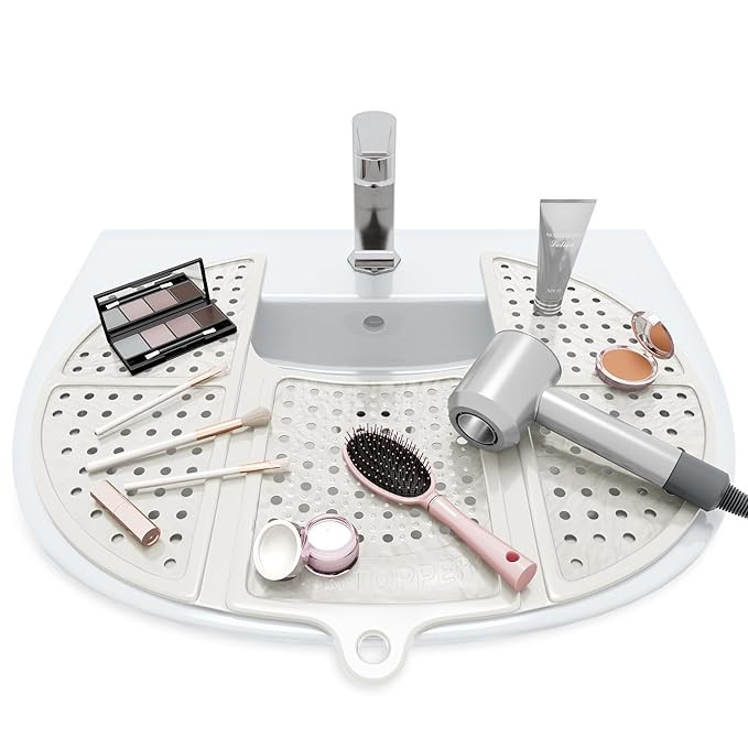 Sink Topper Foldable Sink Cover | Silicone Beauty Makeup Brush Cleaning Mat | Hot Tools Organizer... | Amazon (US)