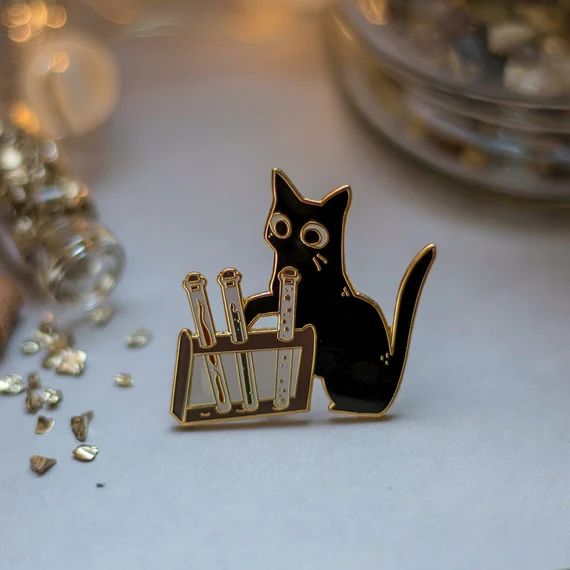 Curious Kitten  Hard Enamel Pin  Witchy Cat Lapel Pin | Etsy | Etsy (US)