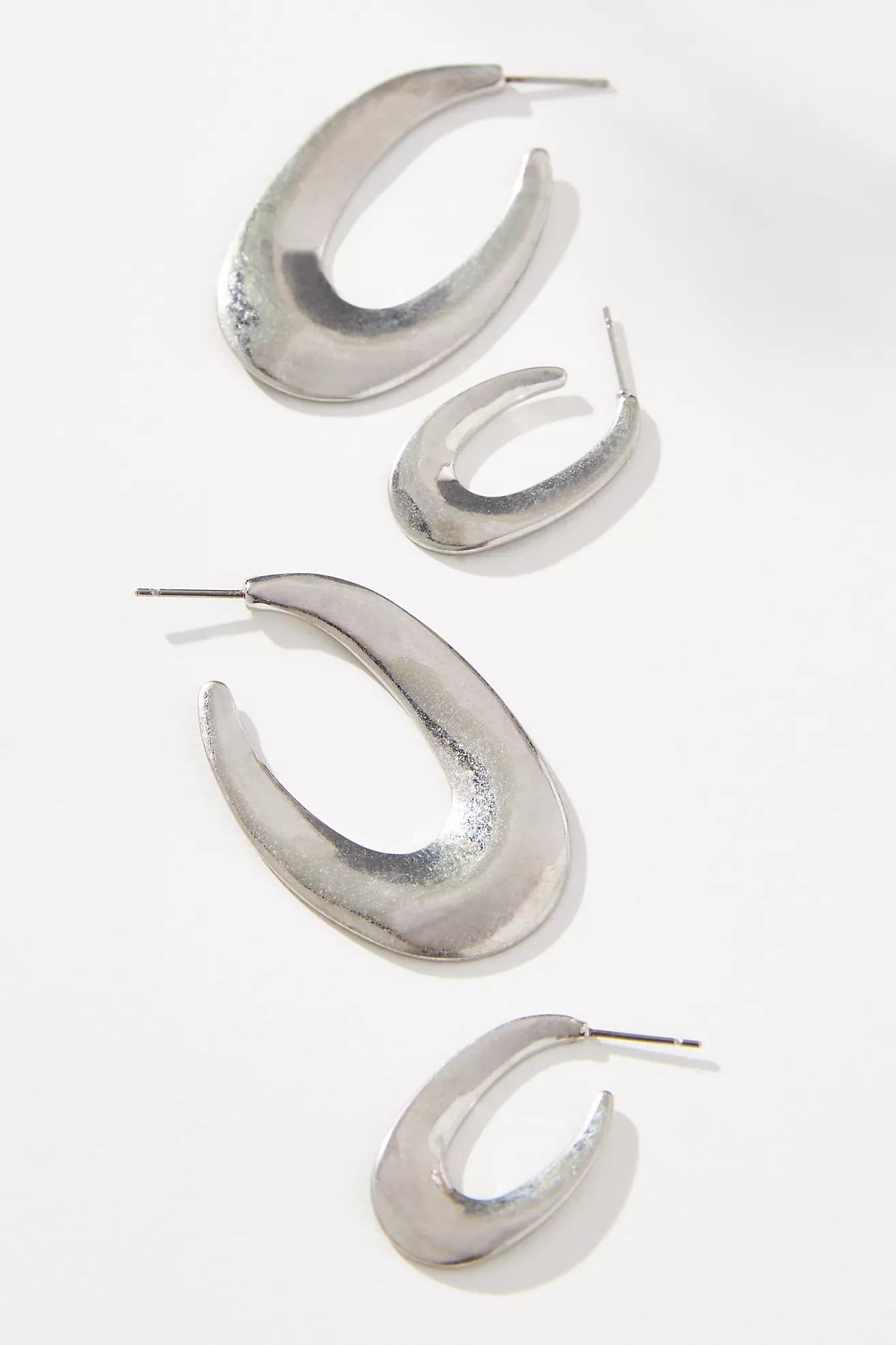 Oblong Hoop Earrings, Set of 2 | Anthropologie (US)