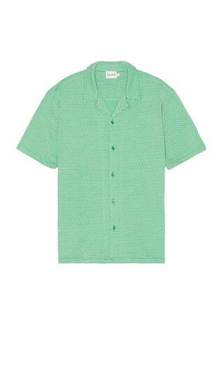 Bound Diamond Cuban Short Sleeve Shirt in Green. | Revolve Clothing (Global)