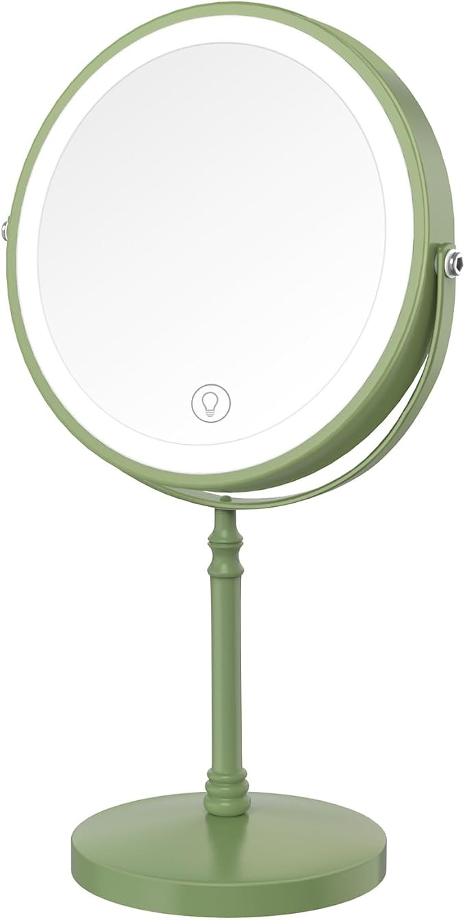 DEIOVWXS Makeup Mirror, 3000mAh Rechargeable Double-Sided Magnifying Vanity Mirror with 3 Colors,... | Amazon (US)