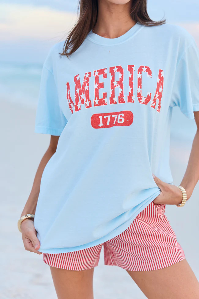 America Star 1776 Light Blue Graphic Tee | Pink Lily