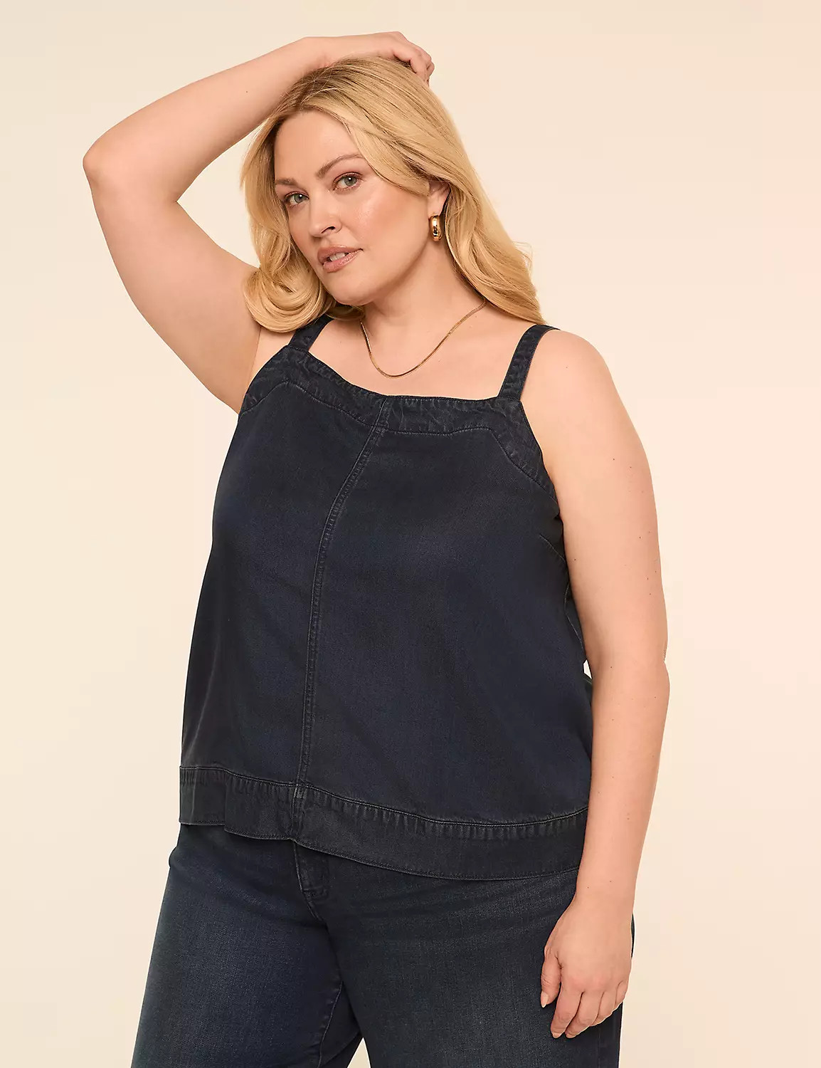 Square-Neck Denim Tank | Lane Bryant (US)