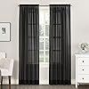 No. 918 53566  Emily Sheer Voile Rod Pocket Curtain Panel, 59" x 108", Black | Amazon (US)