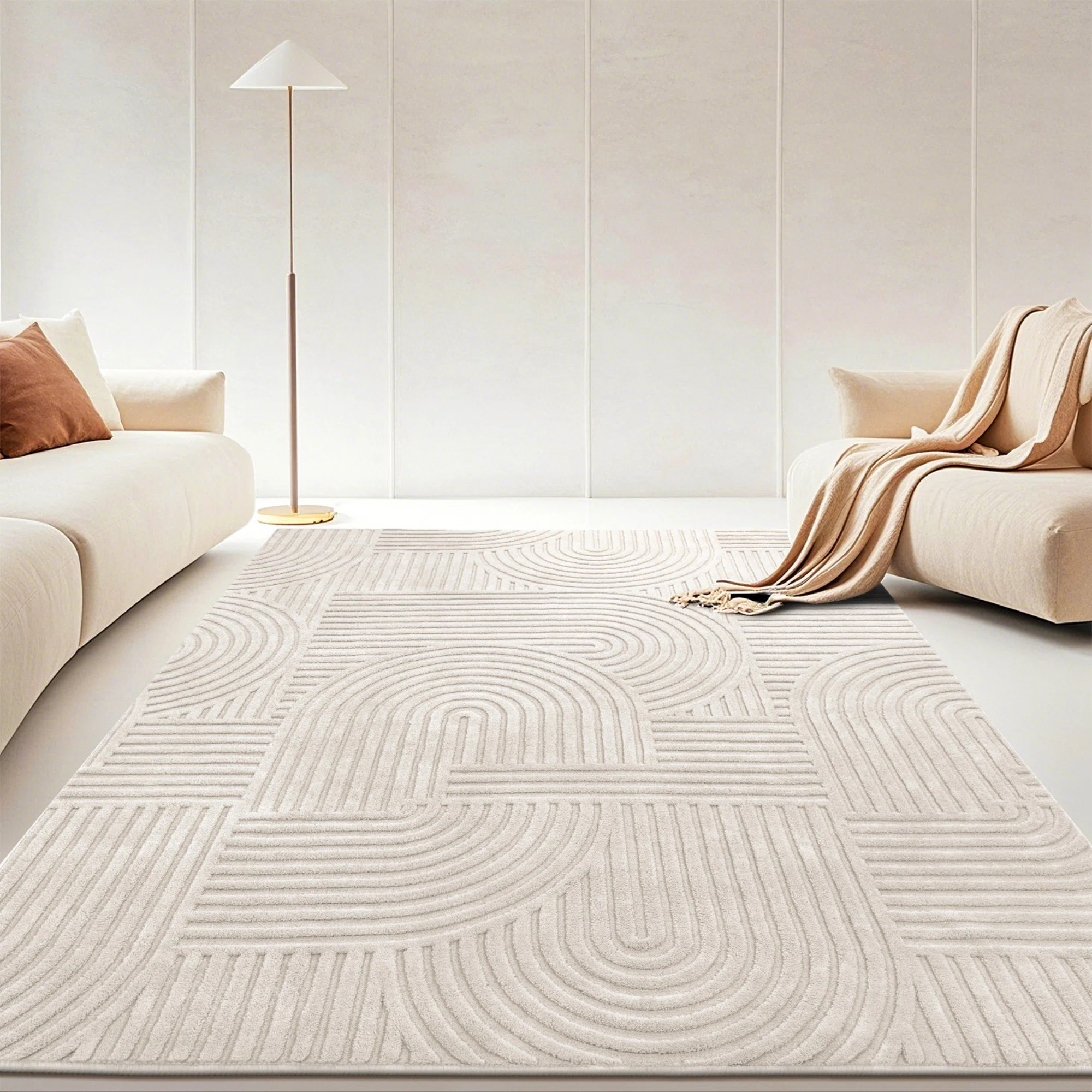 Machine Washable Non-Slip Oriental Area Rug Beige | Wayfair North America