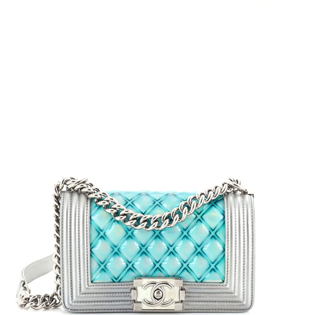 Boy Flap Bag Quilted Holographic PVC Small | Rebag