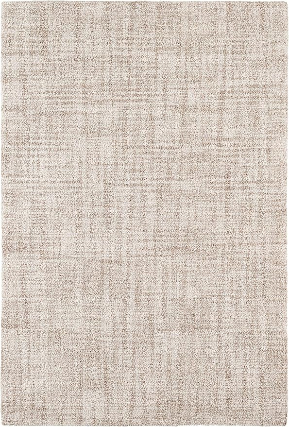 Dash and Albert Crosshatch Ivory Hand Micro Hooked Wool Rug, 4 X 6 Feet, Ivory/Neutral Solid Patt... | Amazon (US)