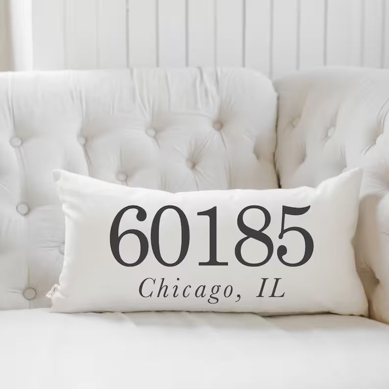 Lumbar Pillow - Personalized Zip Code, home decor, wedding gift, engagement present, housewarming... | Etsy (US)