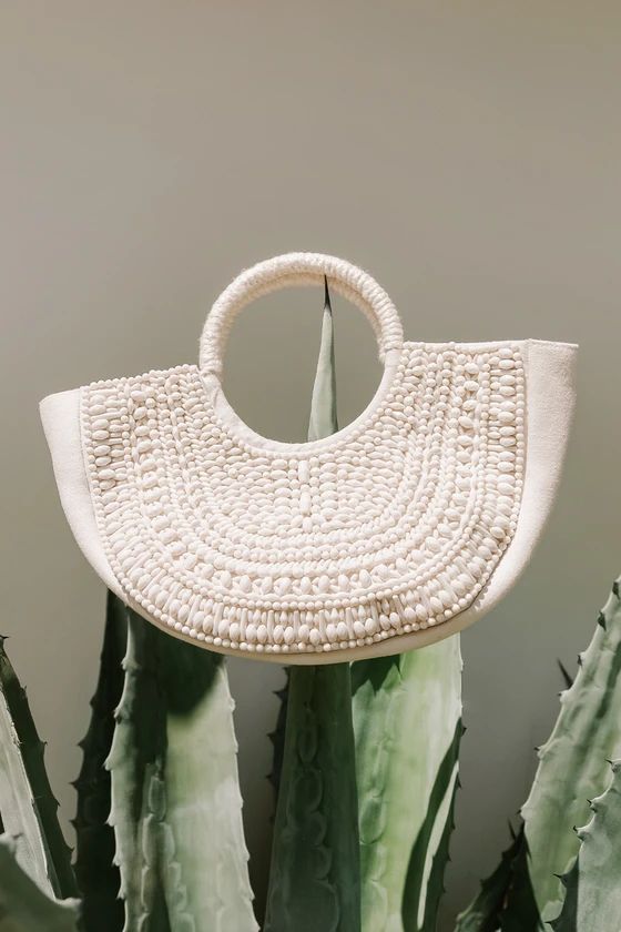 Summer Walks White Beaded Tote Bag | Lulus (US)