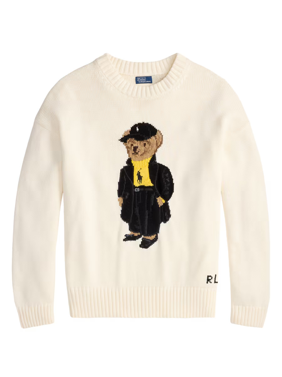 Polo Bear Crewneck Cotton Sweater | Saks Fifth Avenue