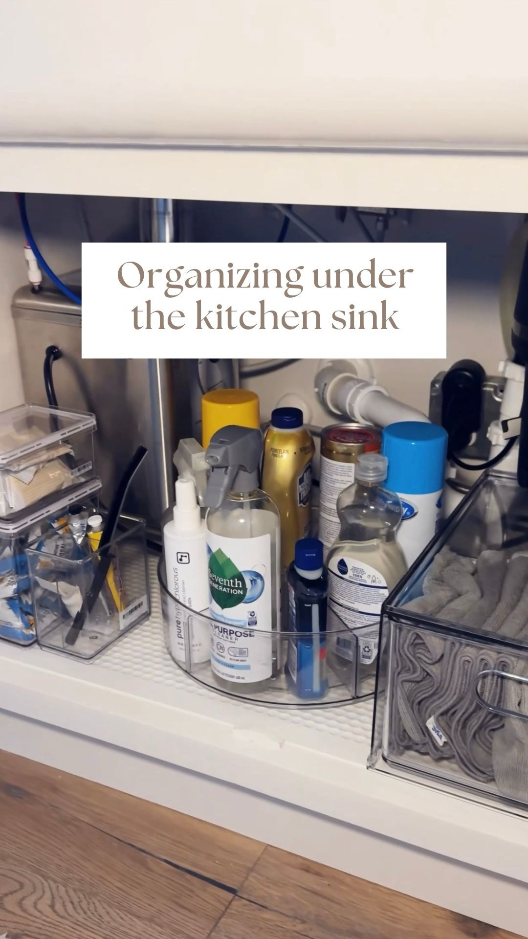 Before + After: Under the Kitchen Sink

Spring cleaning has officially started and today I'm tackling under the kitchen sink with a few favorites @thecontainerstore.
Even the most overlooked spaces can become functional and calm. A few simple products turned this cabinet into an organized space where everything has a place.

Here are a few of my organizing favorites for under the sink!✨

✨ Drawer for added storage

🫙 Bins & canisters

✨ Lazy Susan

Just a reminder to always measure before you grab your storage solutions to make sure they fit in your unique space! 📏

I hope this inspires you to tackle under the sink😊
#kitchenorganization #underthesink #homeorganization #organizingtips

#LTKSaleAlert #LTKHome #LTKSpringSale