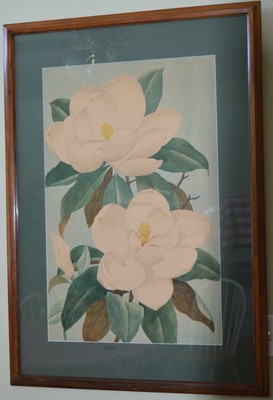 Vintage Shirrell Graves Watercolor Paintings Framed Magnolia 42.5” x 30” | eBay US