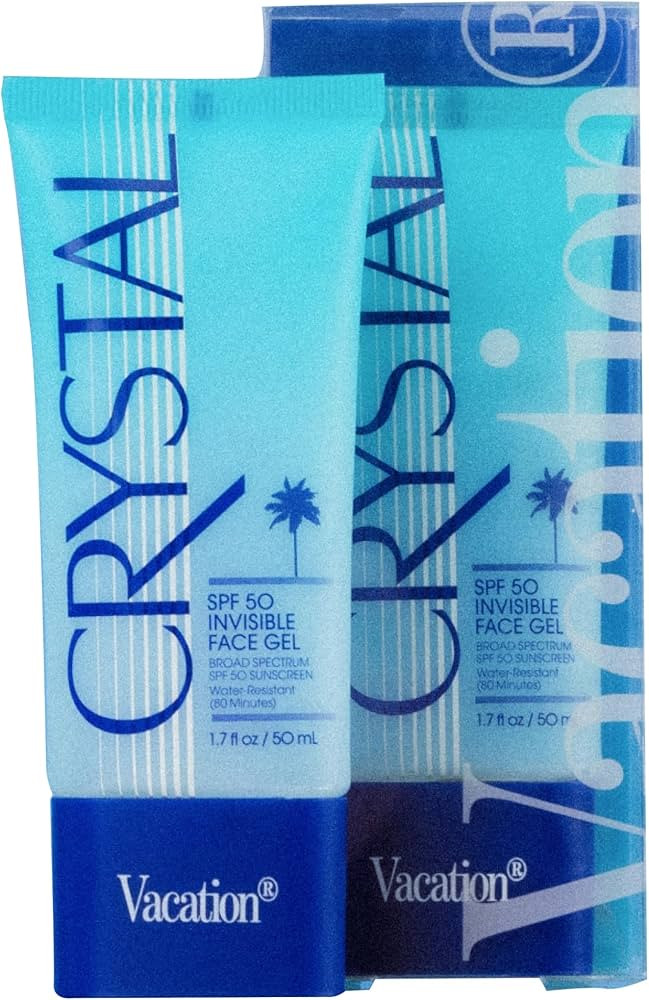 Vacation Crystal SPF 50 Face Gel, Clear Sunscreen, Hydrating & Nourishing, Water-Resistant, Fragr... | Amazon (US)