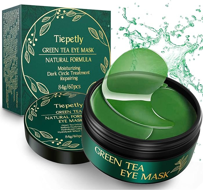 Tiepetly Under Eye Masks with Collagen, Green Tea Eye Patches for Dark Circles and Puffiness, Hyd... | Amazon (US)