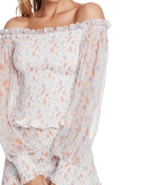 1.state Floral-Print Off-The-Shoulder Top | Macys (US)