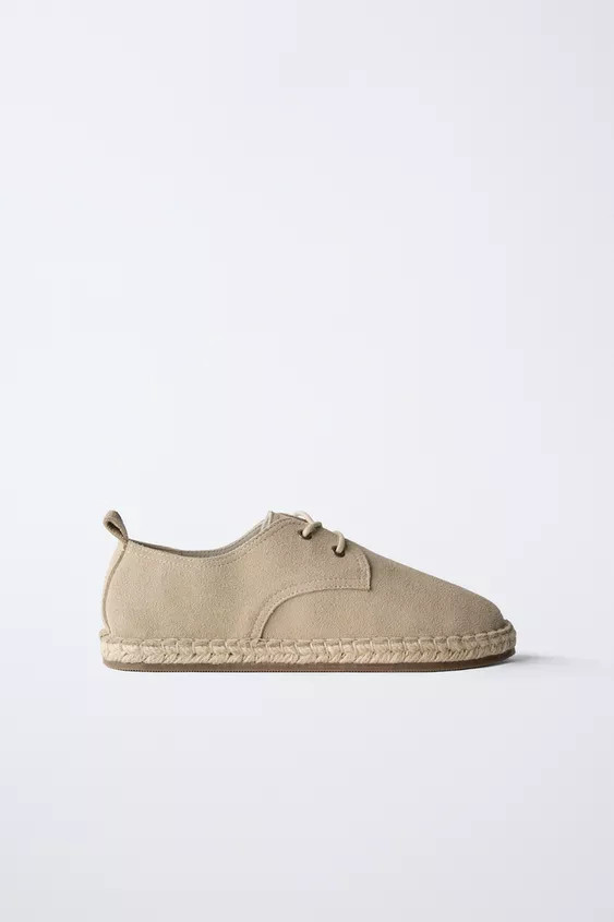 JUTE LEATHER DERBY SHOES | Zara US