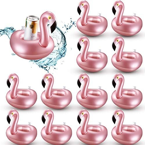 Sumind 12 Pcs Inflatable Drink Holder Flamingo Drink Floats Reusable Inflatable Cute Animal Cup C... | Amazon (US)