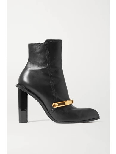 Alexander McQueen - Embellished Leather Ankle Boots - Black | NET-A-PORTER (US)