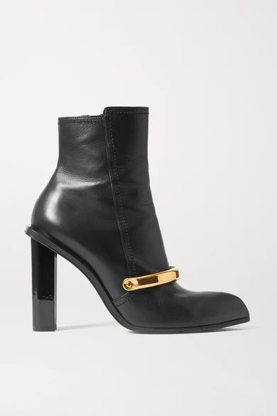 Alexander McQueen - Embellished Leather Ankle Boots - Black | NET-A-PORTER (US)