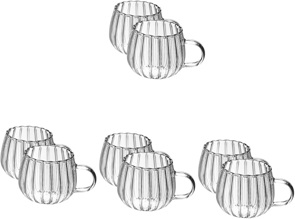 UPKOCH 8 Pcs Glass Pumpkin Cups Trendy Decor Juice Glass The Office Mug Glass Milk Cup Pumpkin Mu... | Amazon (US)