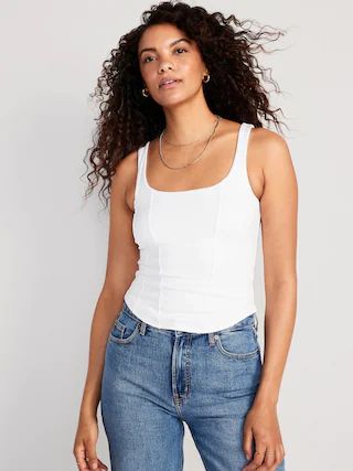 Cropped Seamed Tank Top for Women | Old Navy (US)
