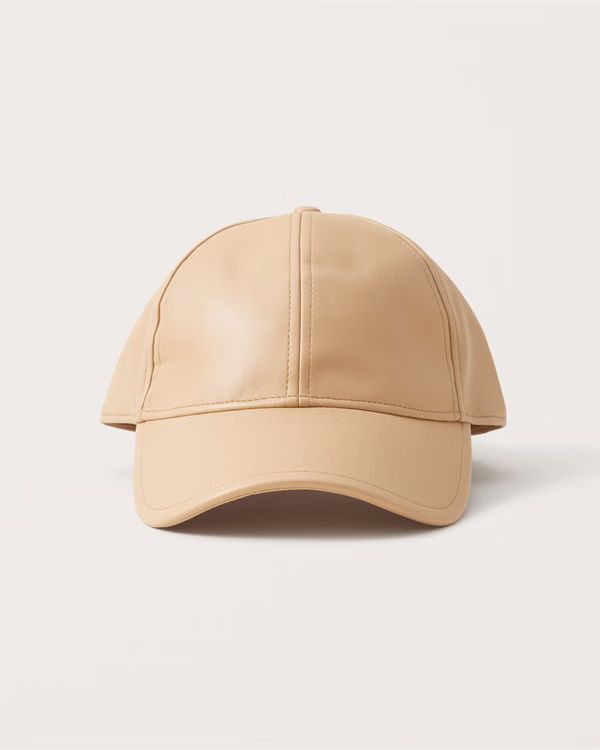 90s Vegan Leather Baseball Hat | Abercrombie & Fitch (US)