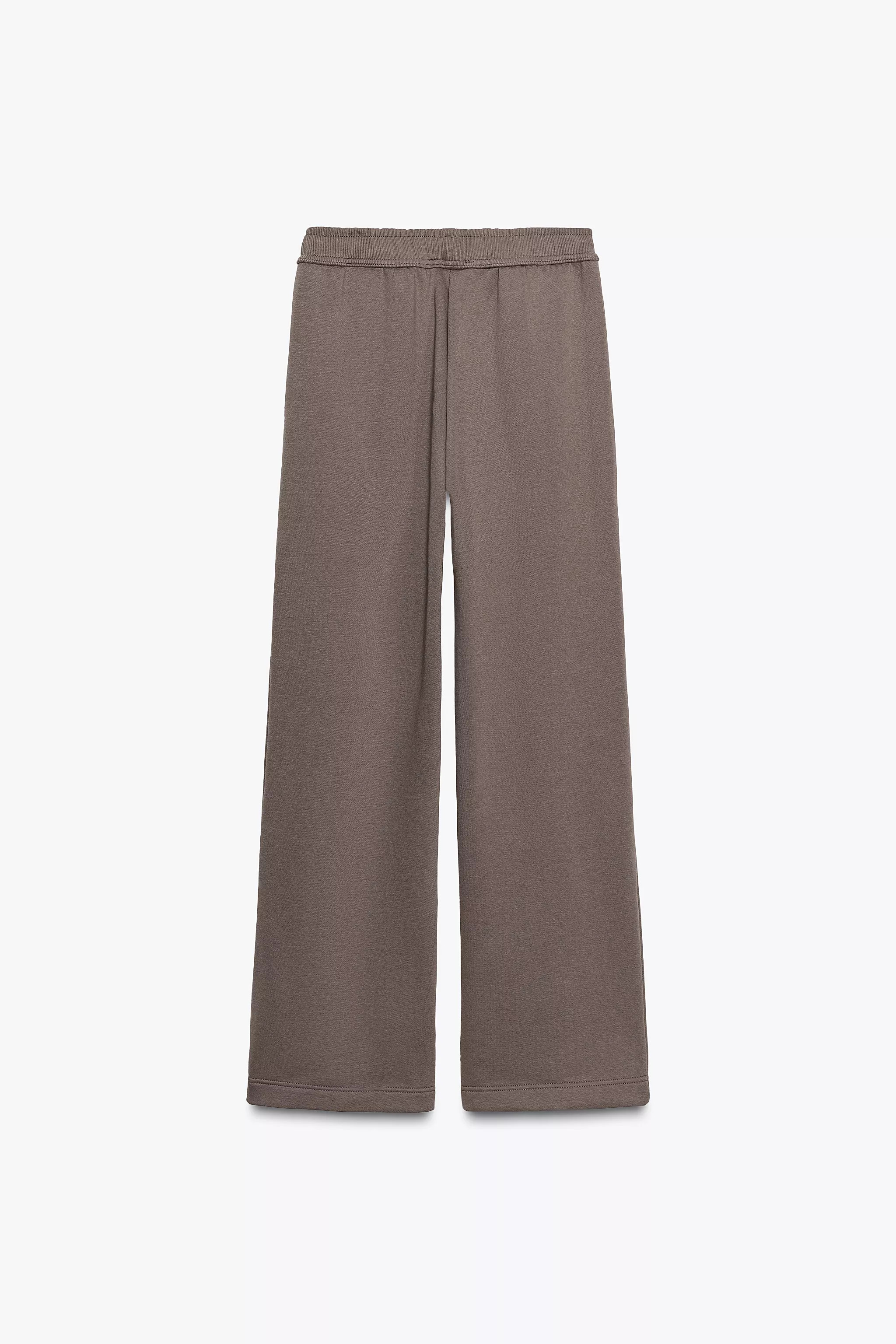 WIDE LEG FLEECE PANTS | Zara Canada
