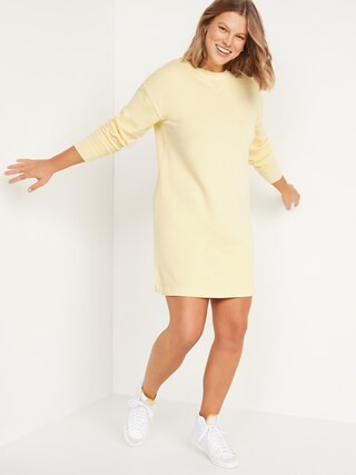 Long-Sleeve Mini Sweatshirt Shift Dress for Women | Old Navy (US)
