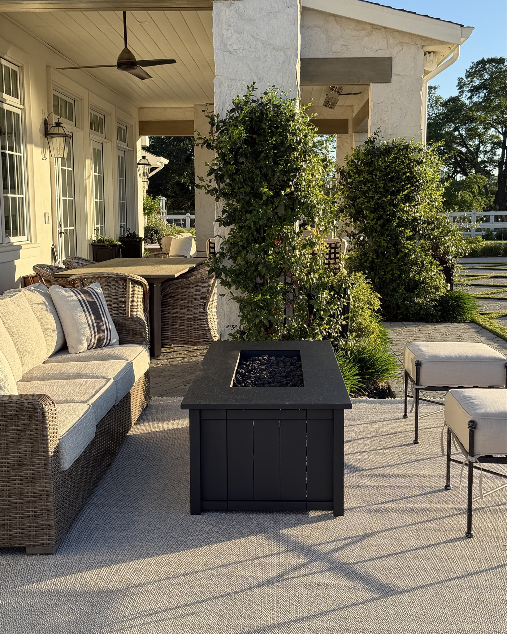 We are currently creating a new outside seating space next to our outdoor kitchen and this lovely outdoor rug from Amazon has made it such an inviting space!  #ad It is in the @amberinteriors @loloirugs Malibu collection.  Mine is ivory/dove.

I love that it’s an outdoor rug that feels SO good to walk on!  It is also super easy to clean, & family friendly!  Vacuum or hose it off!  The  fringe is an added detail I love.  This is a rug that could easily be added indoors as well!

#amberlewisxloloi 

#LTKmomlife #LTKHome