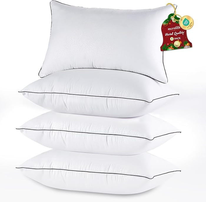 JOLLYVOGUE King Size Pillows Set of 4 for Sleeping, Soft and Supportive Bed Pillows with Down Alt... | Amazon (US)