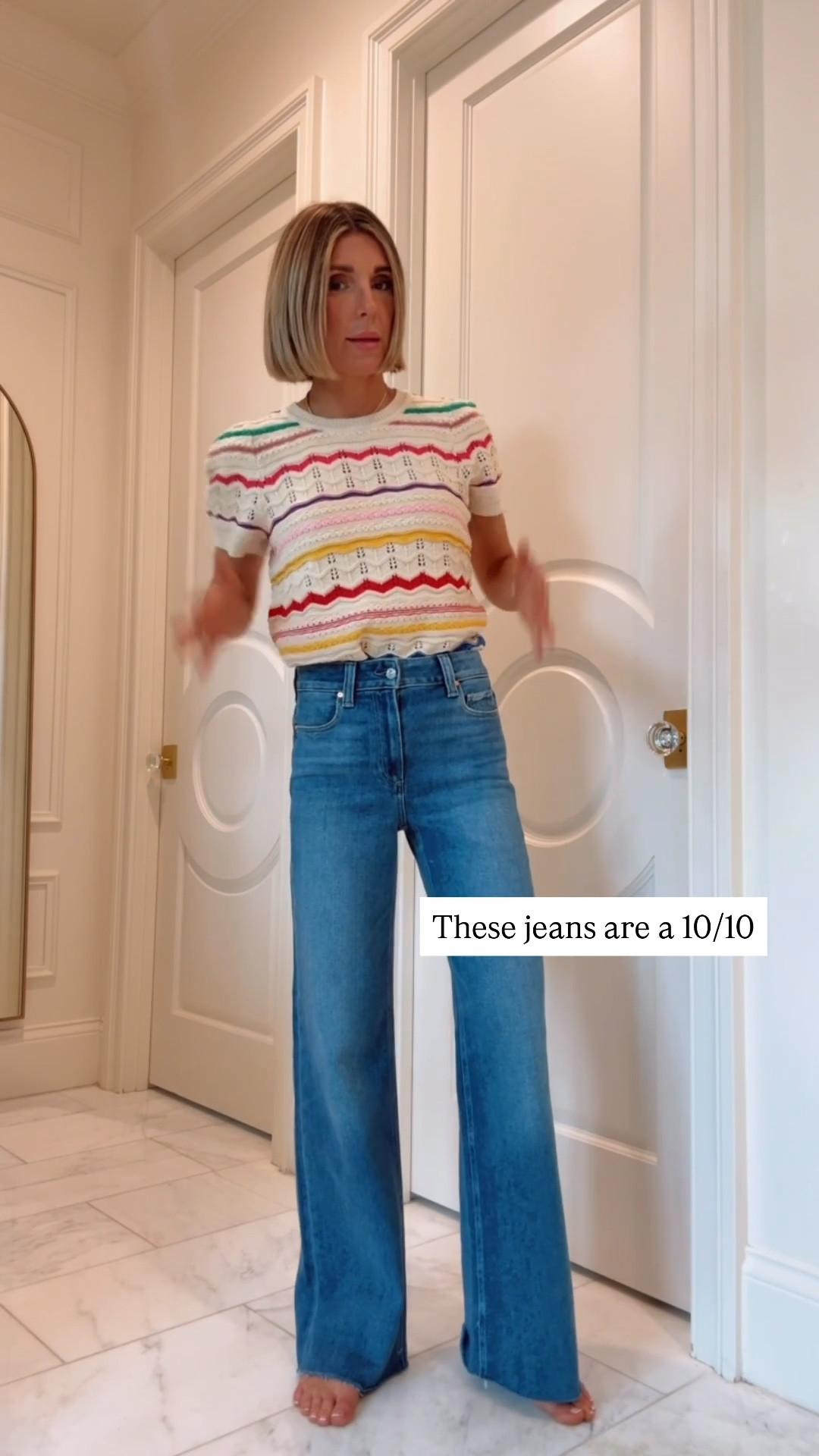 Such a good pair of jeans. The fit and the comfort level. These fit tts I'm 5'7 for reference 