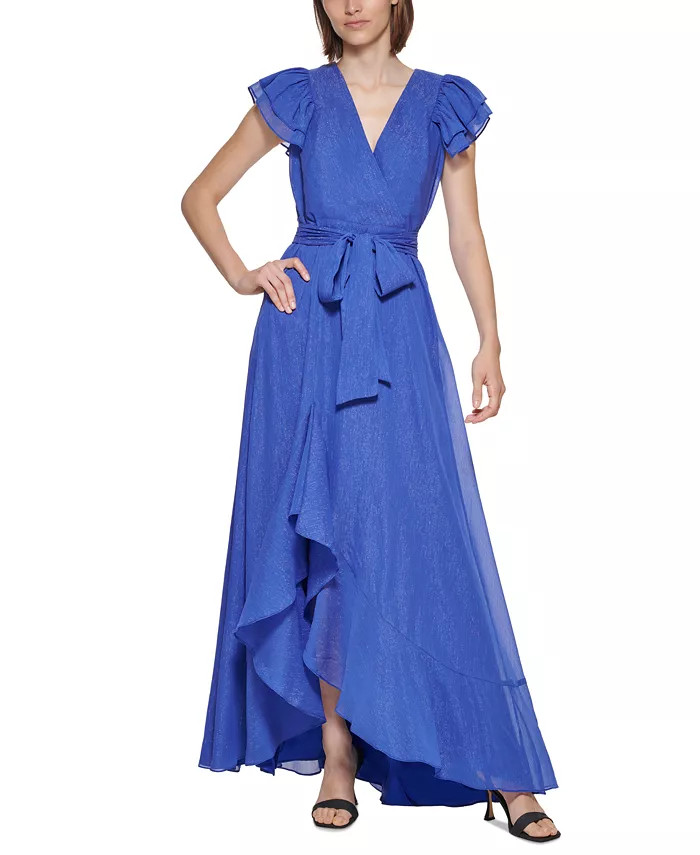 Shine Chiffon Ruffle Gown | Macys (US)