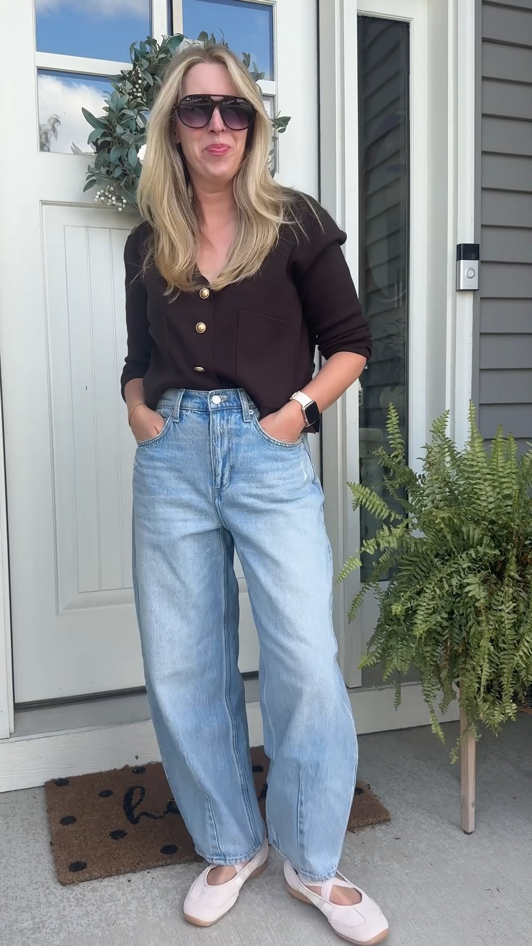 The easiest comfy and casual look for fall! This chocolate brown sweater is a dream and this barrel jeans from Target are a great price!

#LTKdayinmylife #LTKootd #LTKmomlife