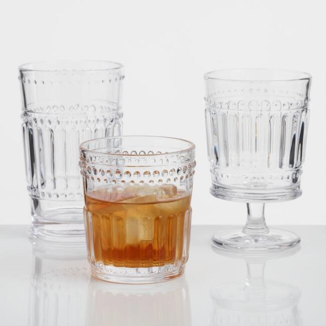Clear Pressed Glass Glassware Collection | World Market