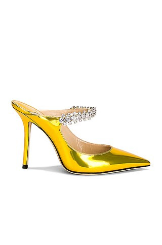Jimmy Choo Bing 100 Liquid Leather Mule in Mustard | FWRD 