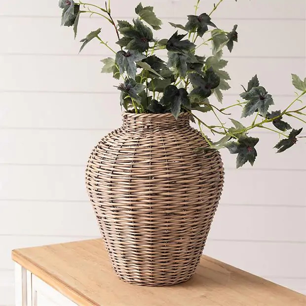 Woven Willow Urn Vase | Antique Farm House