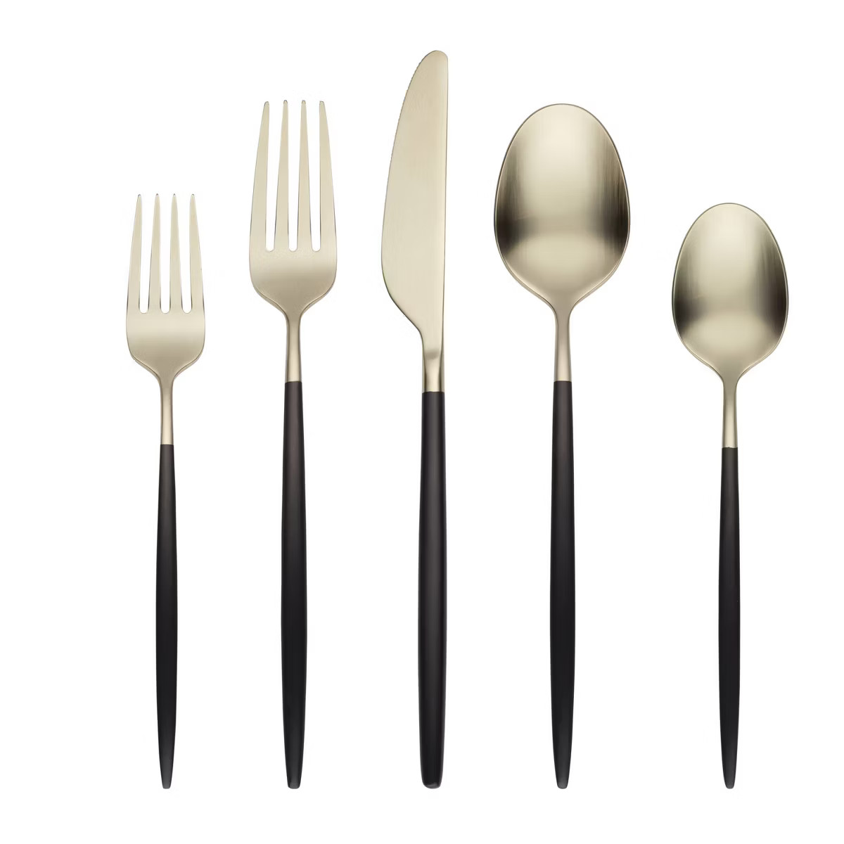 20pc Gaze Black Champagne Satin Flatware Set - Cambridge Silversmiths: Stainless Steel Silverware... | Target