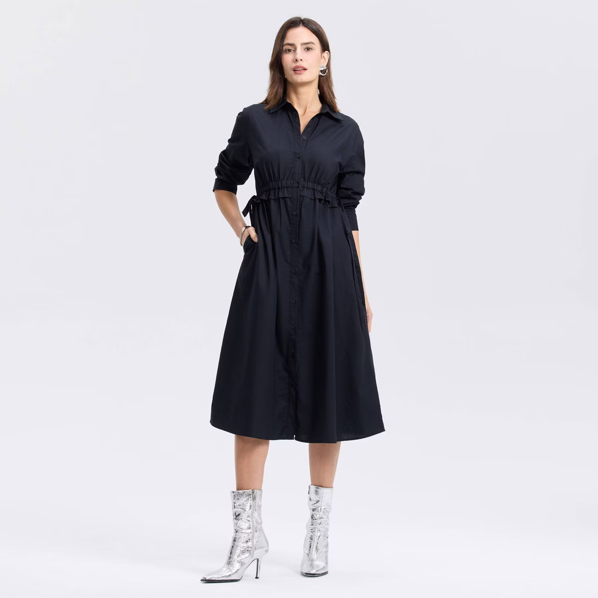 Women's Long Sleeve Midi Shirtdress - A New Day™ | Target
