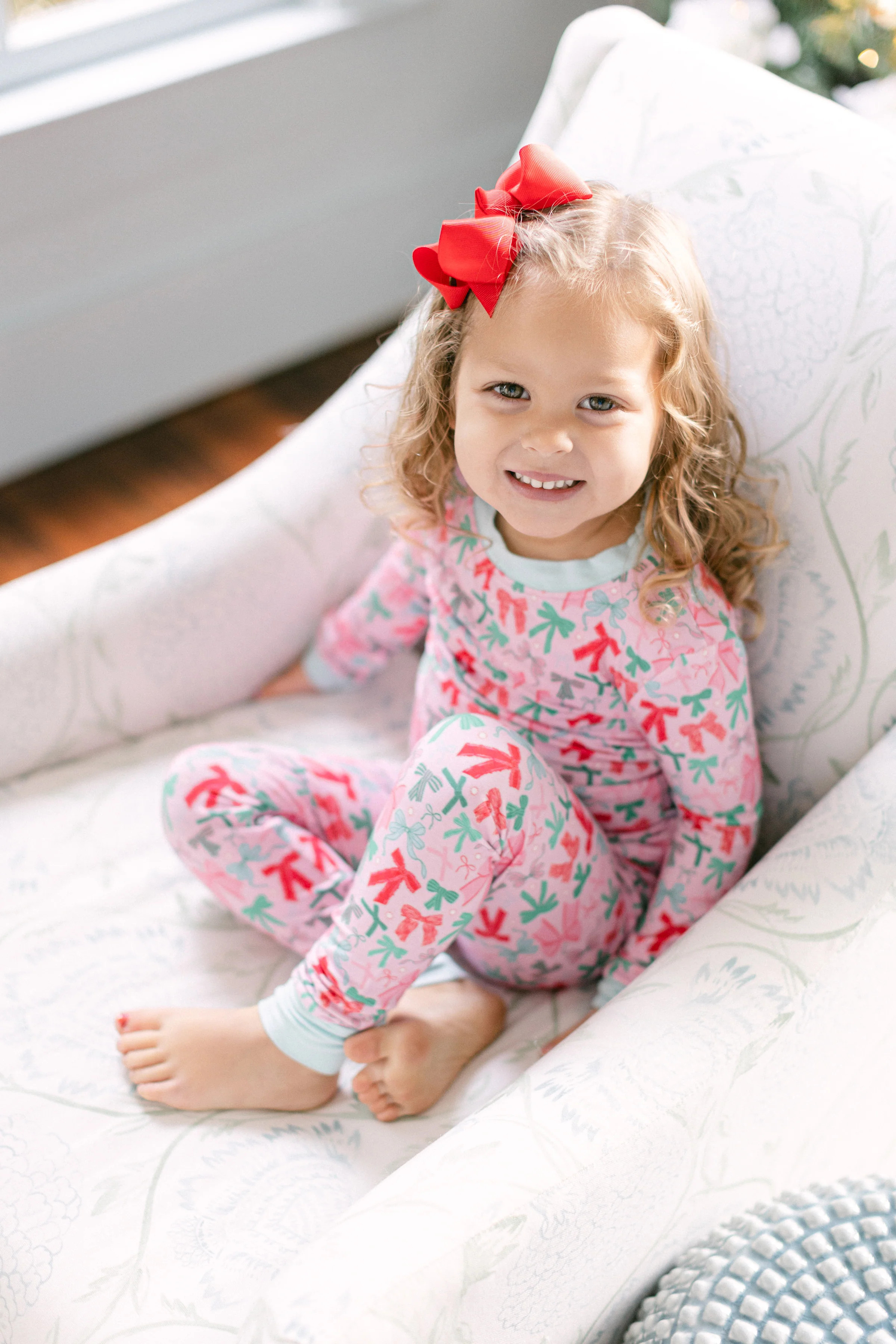 Festive Bows Premium PJ Set | Poppy Kids Co