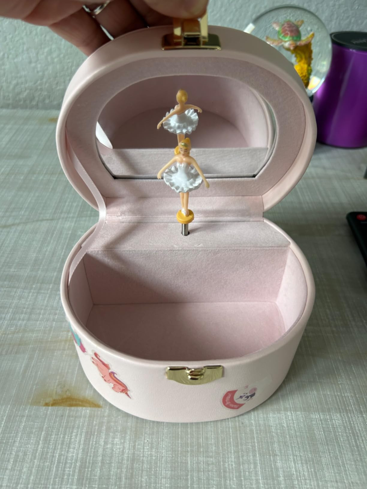 Vlando Musical Jewelry Box for Girls, Small Kid Music Box with Ballerina for Birthday Bedroom Decor, Gifts for Girls Kids - Light Pink | Amazon (US)