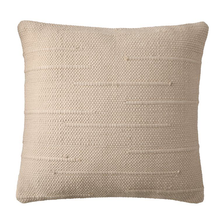 Better Homes & Gardens Gianna Taupe Cotton Chindi 24" x 24" Pillow by Dave & Jenny Marrs - Walmar... | Walmart (US)