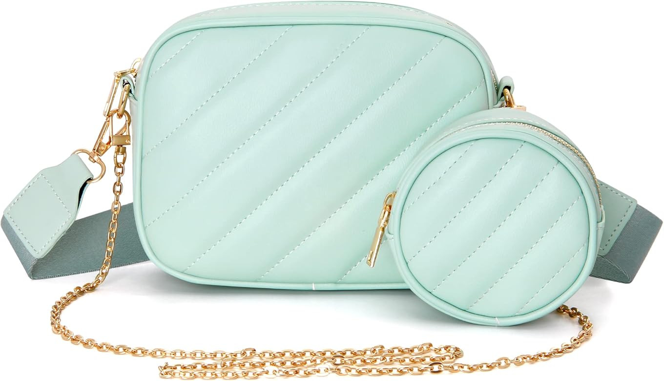 GEEAD Small Quilted Crossbody Bags for Women Trendy Design Shoulder Purse with Round Zip Bag | Amazon (US)
