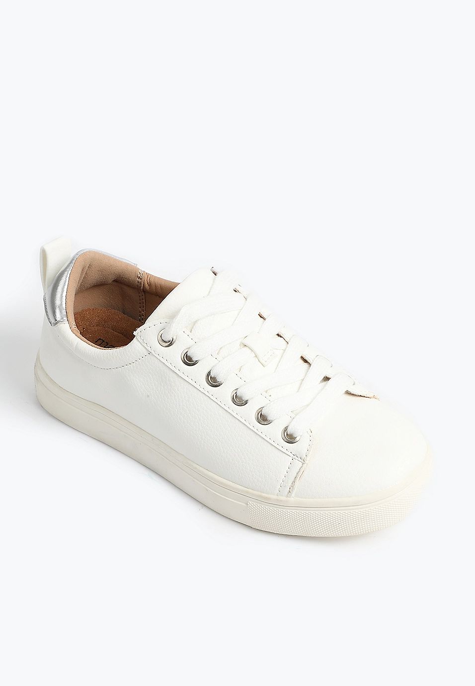 SuperCush Kendall White Metallic Lace Up Sneaker | Maurices
