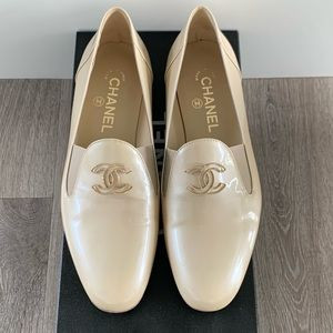 Chanel moccasins loafers light beige sz 38 | Poshmark