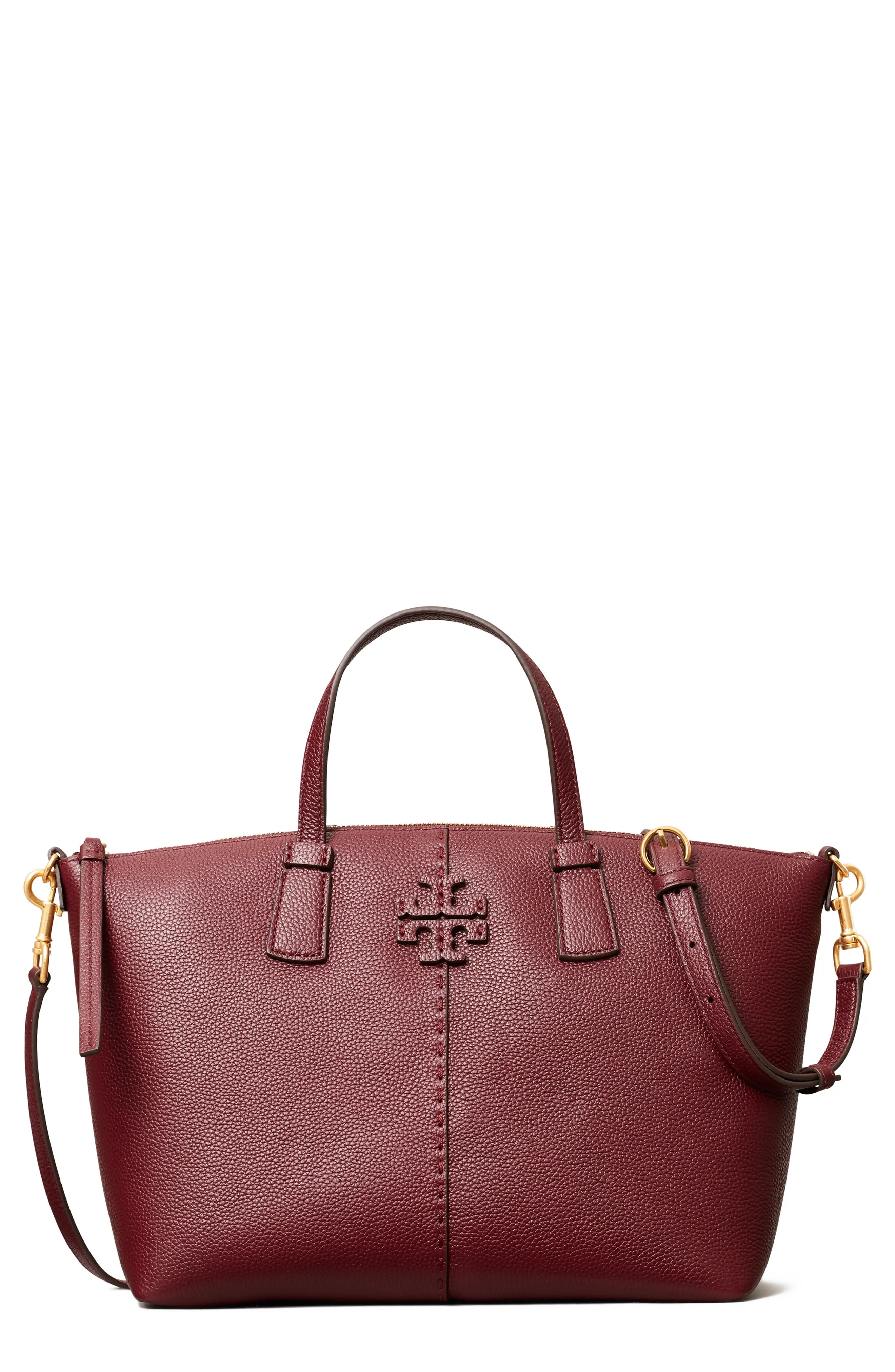 Tory Burch Mcgraw Leather Satchel - Red | Nordstrom